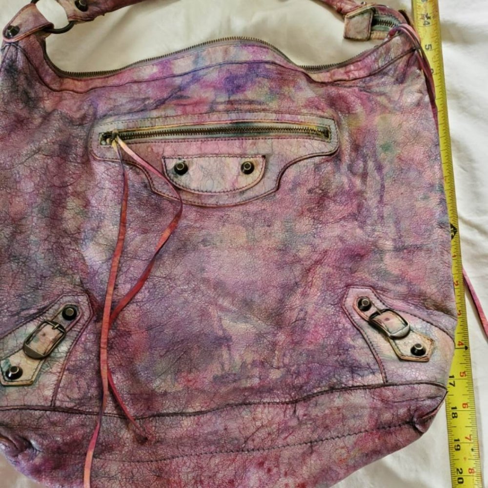 Balenciaga pink blue purple gray graffiti classic giant day city bag work agneau - Picture 6 of 14